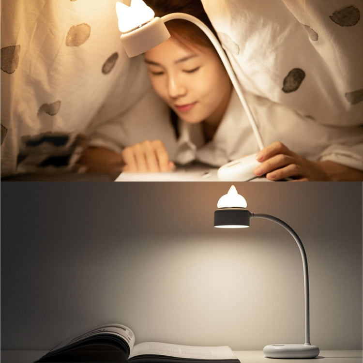 การออกแบบแหล่งกำเนิดแสงคู่รูปแมวโคมไฟตั้งโต๊ะ LED กลางคืนรองรับการควบคุมความสว่าง 3 ระดับ