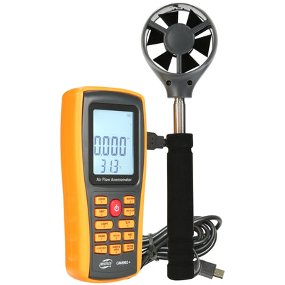 BENETECH GM8902+ จอแสดงผล LCD เครื่องวัดความเร็วลมแบบดิจิตอลเครื่องวัดความเร็วลมการไหลของอากาศ, GM8902+