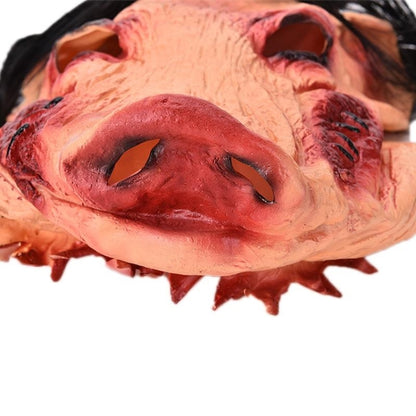หน้ากากฮาโลวีนน้ำยางหัวหมูหมวกเทศกาลฮาโลวีนปาร์ตี้แฟนซีหน้ากากใบหน้าหมูหน้ากากผม, Pig Head
