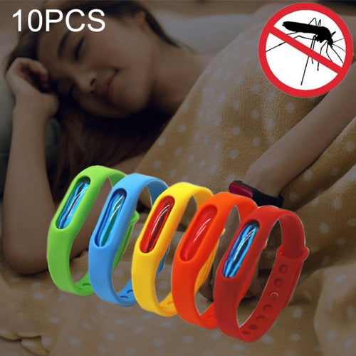 10 PCS Anti-mosquito Silicone Repellent Bracelet สายรัดข้อมือหัวเข็มขัด Bugs Away เหมาะสำหรับเด็กและผู้ใหญ่ความยาว: 23 ซม. การจัดส่งสีแบบสุ่ม, 10 PCS