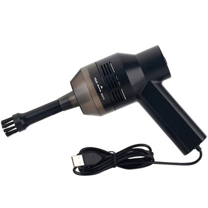 HK-6019A 3.5W แบบพกพา USB เครื่องดูดที่มีประสิทธิภาพแป้นพิมพ์คอมพิวเตอร์แปรงหัวฉีดฝุ่นมือถือ Sucker ชุดทำความสะอาดสำหรับทำความสะอาดแล็ปท็อปพีซี / สัตว์เลี้ยง, ความยาวสาย USB: 1.8 ม., DC 5V (สีดำ)