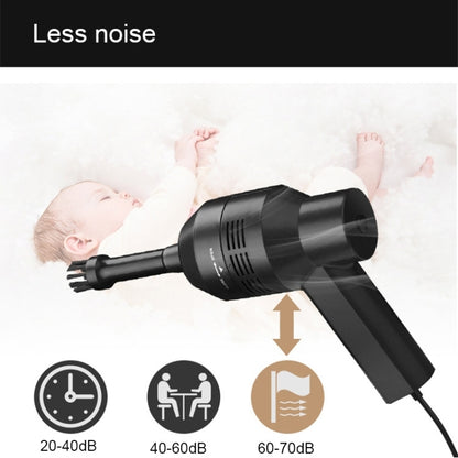 HK-6019A 3.5W แบบพกพา USB เครื่องดูดที่มีประสิทธิภาพแป้นพิมพ์คอมพิวเตอร์แปรงหัวฉีดฝุ่นมือถือ Sucker ชุดทำความสะอาดสำหรับทำความสะอาดแล็ปท็อปพีซี / สัตว์เลี้ยง, ความยาวสาย USB: 1.8 ม., DC 5V (สีดำ)