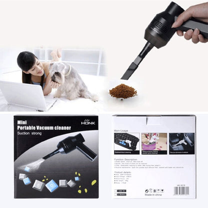 HK-6019A 3.5W แบบพกพา USB เครื่องดูดที่มีประสิทธิภาพแป้นพิมพ์คอมพิวเตอร์แปรงหัวฉีดฝุ่นมือถือ Sucker ชุดทำความสะอาดสำหรับทำความสะอาดแล็ปท็อปพีซี / สัตว์เลี้ยง, ความยาวสาย USB: 1.8 ม., DC 5V (สีดำ)