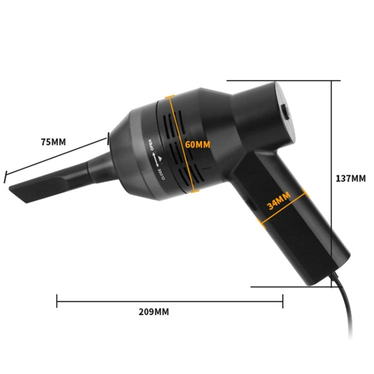HK-6019A 3.5W แบบพกพา USB เครื่องดูดที่มีประสิทธิภาพแป้นพิมพ์คอมพิวเตอร์แปรงหัวฉีดฝุ่นมือถือ Sucker ชุดทำความสะอาดสำหรับทำความสะอาดแล็ปท็อปพีซี / สัตว์เลี้ยง, ความยาวสาย USB: 1.8 ม., DC 5V (สีดำ)