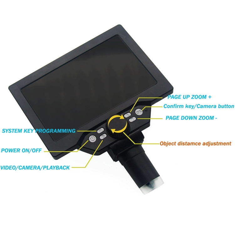G1200 7 นิ้วหน้าจอ LCD 1200X แบบพกพาอิเล็กทรอนิกส์กล้องจุลทรรศน์แบบตั้งโต๊ะดิจิตอล, UK Plug, No Battery AU Plug, No Battery EU Plug, No Battery UK Plug, No Battery US Plug
