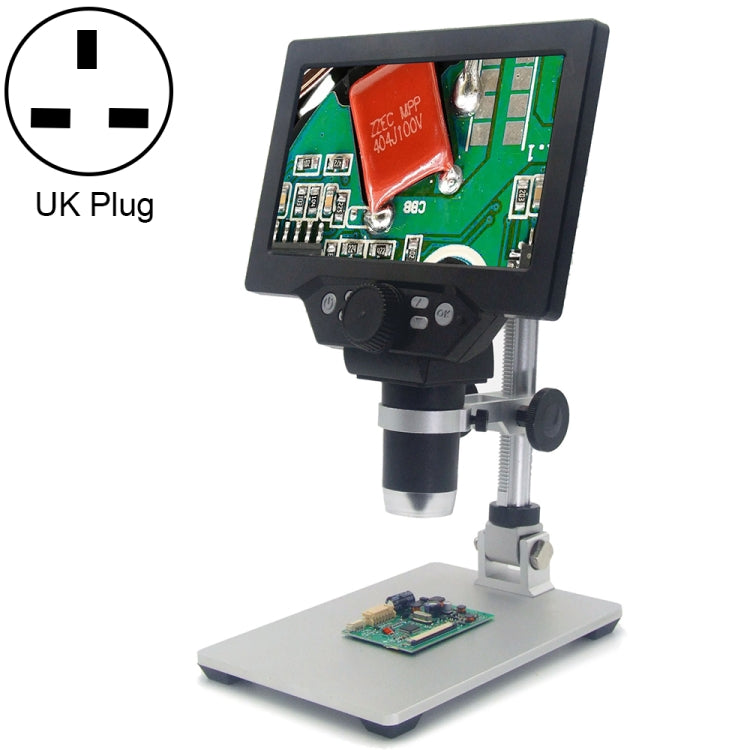 G1200 7 นิ้วหน้าจอ LCD 1200X แบบพกพาอิเล็กทรอนิกส์กล้องจุลทรรศน์แบบตั้งโต๊ะดิจิตอล, UK Plug, No Battery AU Plug, No Battery EU Plug, No Battery UK Plug, No Battery US Plug