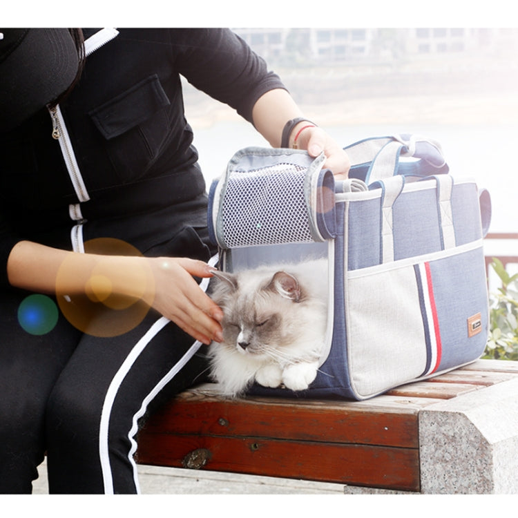 DODOPET กลางแจ้งแบบพกพาฟอร์ดผ้าแมวสุนัขสัตว์เลี้ยงผู้ให้บริการกระเป๋ากระเป๋าถือกระเป๋าสะพาย, ขนาด: 43 x 19 x 26 ซม., Size: 43 x 19 x 26cm