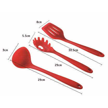 kn7050 ชุดเครื่องมือครัวซิลิโคน 10 in 1, Black, Green, Blue, Red
