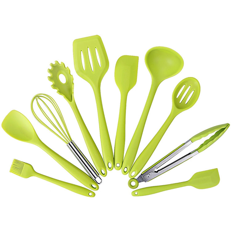 kn7050 ชุดเครื่องมือครัวซิลิโคน 10 in 1, Black, Green, Blue, Red