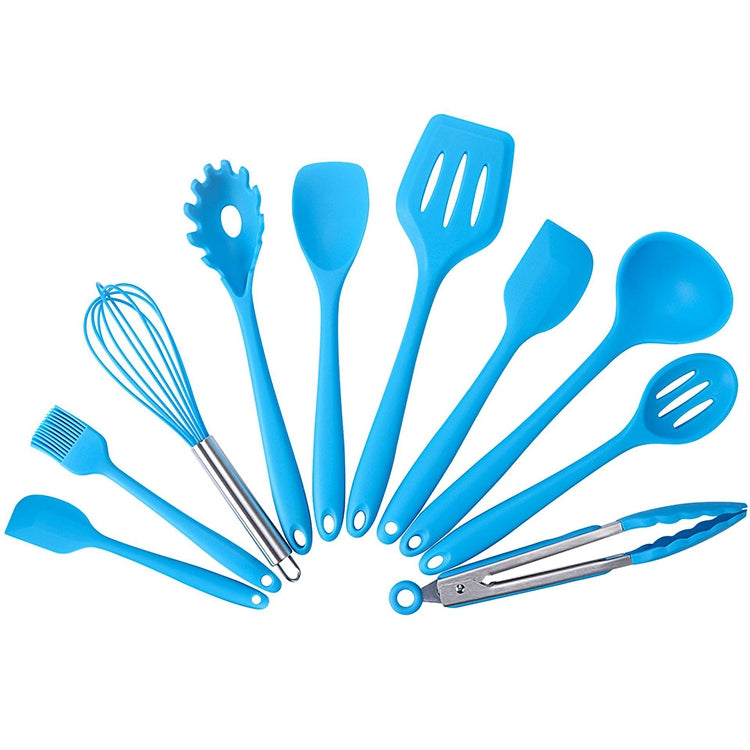 kn7050 ชุดเครื่องมือครัวซิลิโคน 10 in 1, Black, Green, Blue, Red