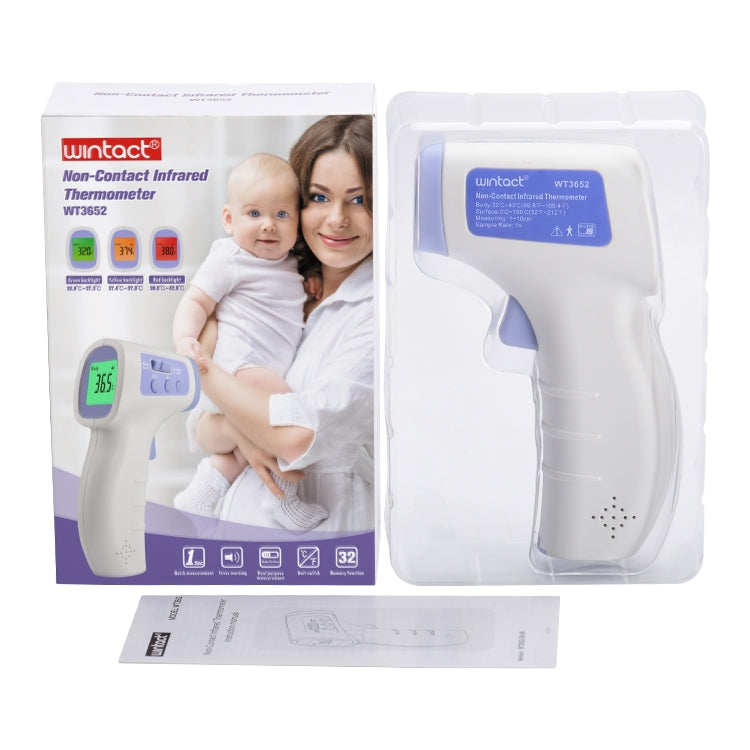 Wintact WT3652 เครื่องวัดอุณหภูมิอินฟราเรดเทอร์โมมิเตอร์แบบไม่สัมผัส, WT3652