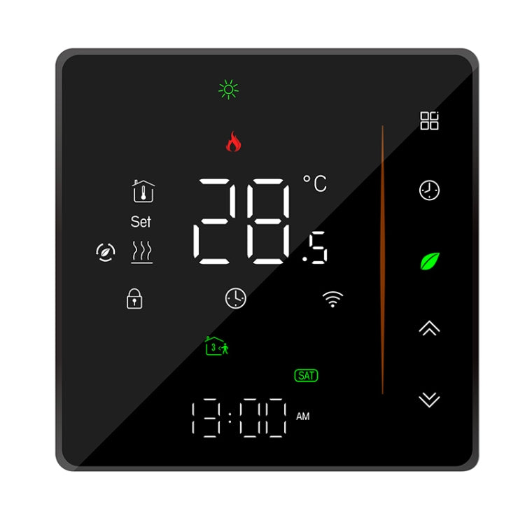BHT-006GBLW 95-240V AC 16A เครื่องควบคุมความร้อนในบ้านอัจฉริยะสำหรับกล่อง EU ควบคุมเครื่องทำความร้อนไฟฟ้าด้วยเซนเซอร์ภายในและเซนเซอร์ภายนอกและการเชื่อมต่อ WiFi เท่านั้น, BHT-006GBLW
