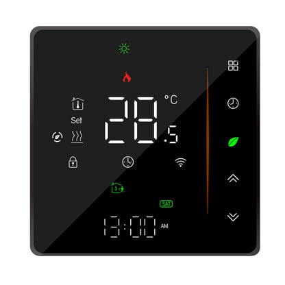 BHT-006GBLW 95-240V AC 16A เครื่องควบคุมความร้อนในบ้านอัจฉริยะสำหรับกล่อง EU ควบคุมเครื่องทำความร้อนไฟฟ้าด้วยเซนเซอร์ภายในและเซนเซอร์ภายนอกและการเชื่อมต่อ WiFi เท่านั้น, BHT-006GBLW