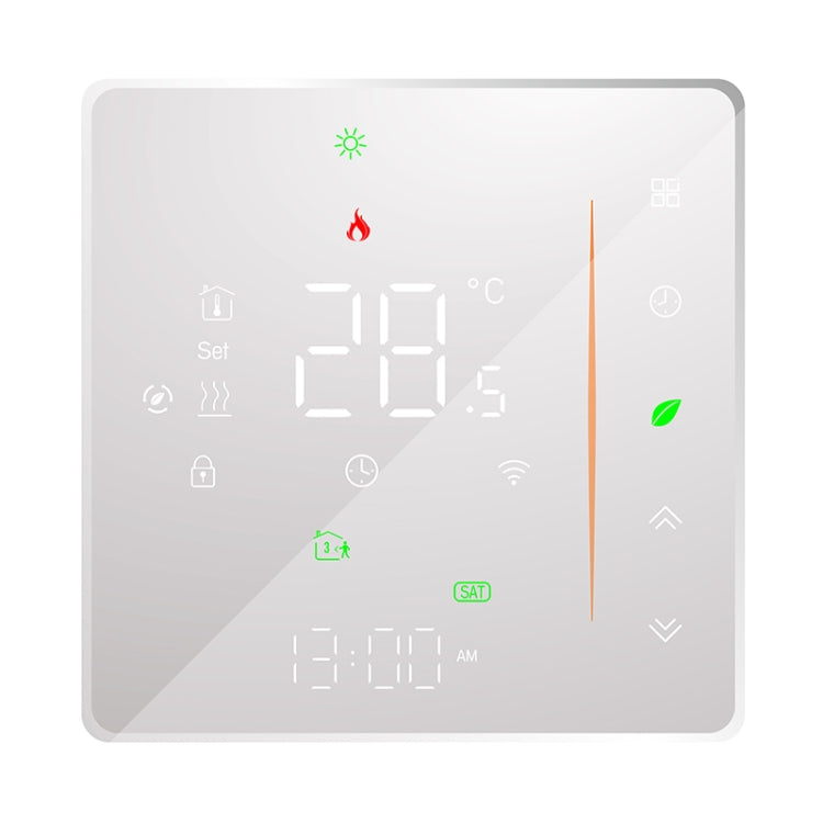 BHT-006GBLW 95-240V AC 16A เครื่องควบคุมความร้อนในบ้านอัจฉริยะสำหรับกล่อง EU ควบคุมเครื่องทำความร้อนไฟฟ้าด้วยเซนเซอร์ภายในและเซนเซอร์ภายนอกและการเชื่อมต่อ WiFi เท่านั้น, BHT-006GBLW