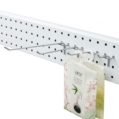 10 ชิ้นซุปเปอร์มาร์เก็ตร้านขายเสื้อผ้า Pegboard ไม้ระแนงตะขอติดผนังชั้นวางแผ่นหลุม, ระยะห่างของรู: 2.5 ซม., ความยาว: 15 ซม., เส้นผ่านศูนย์กลางลวด: 3.3 มม., Length: 15cm