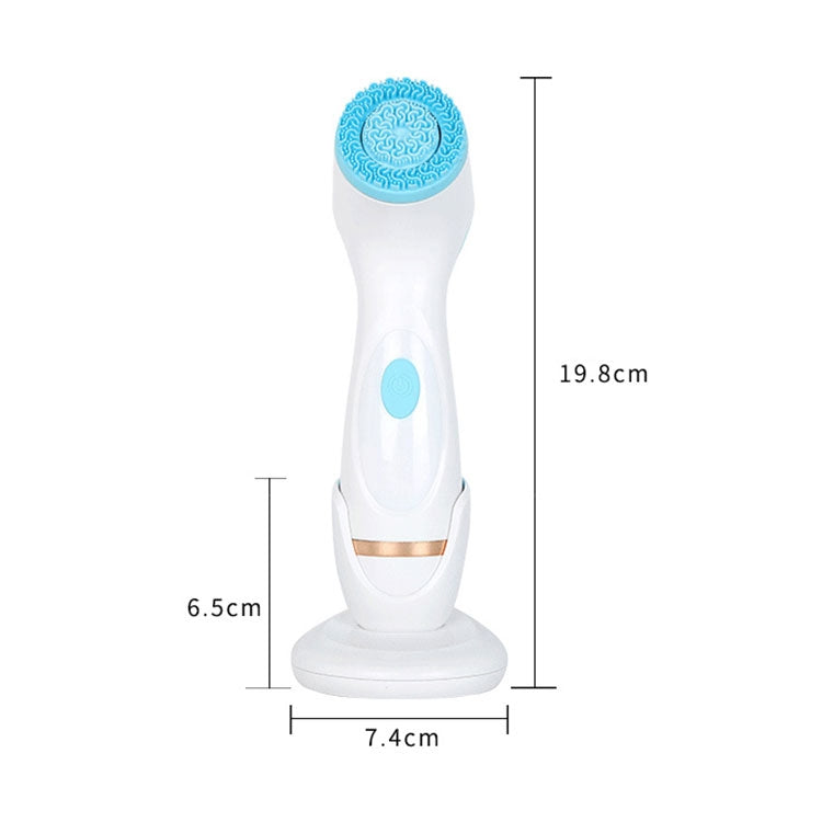 CNaier AE-868 แบตเตอรี่ขับเคลื่อนซิลิโคนอัลตราโซนิกการสั่นสะเทือนใบหน้าดูแลผิวไฟฟ้าทำความสะอาดผิวหน้า, AE-868(Pink), AE-868(Blue)