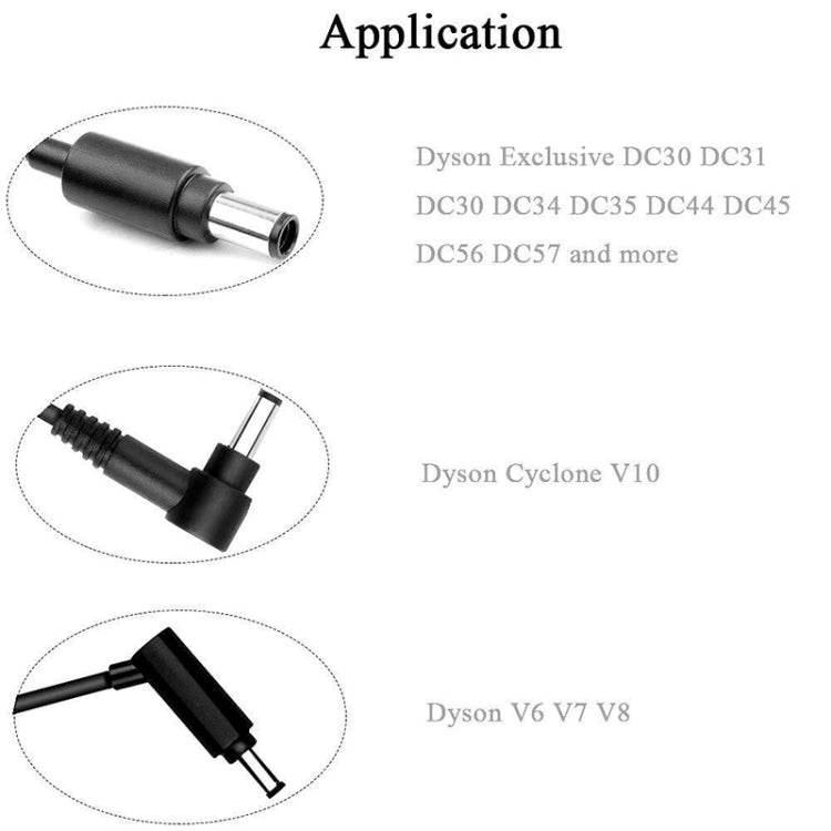 อะแดปเตอร์ชาร์จเครื่องดูดฝุ่นสำหรับ Dyson V8 V7 V6 DC58 / 59 / 60 / 72 / 74