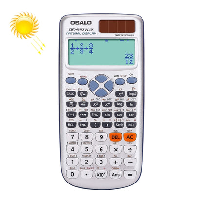 OSALO OS-991ES PLUS 10 + 2 หลักฟังก์ชั่นนักเรียนอเนกประสงค์เครื่องคิดเลขวิทยาศาสตร์พลังงานแสงอาทิตย์ Dual Power เครื่องคิดเลข, OS-991ES