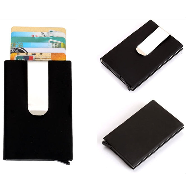 Frosted Antimagnetic สีทึบผู้ถือบัตรเครดิตกระเป๋าสตางค์คลิปเงินขนาด: 10 * 6.6 ซม, Black, Red