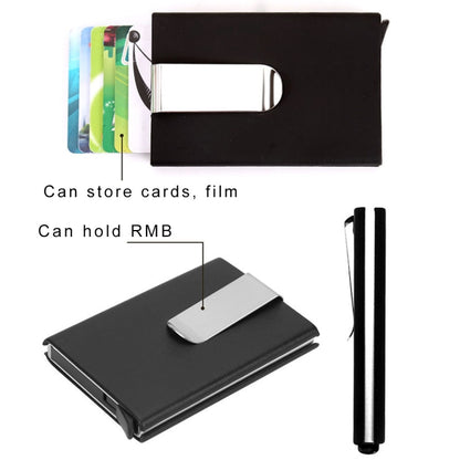 Frosted Antimagnetic สีทึบผู้ถือบัตรเครดิตกระเป๋าสตางค์คลิปเงินขนาด: 10 * 6.6 ซม, Black, Red