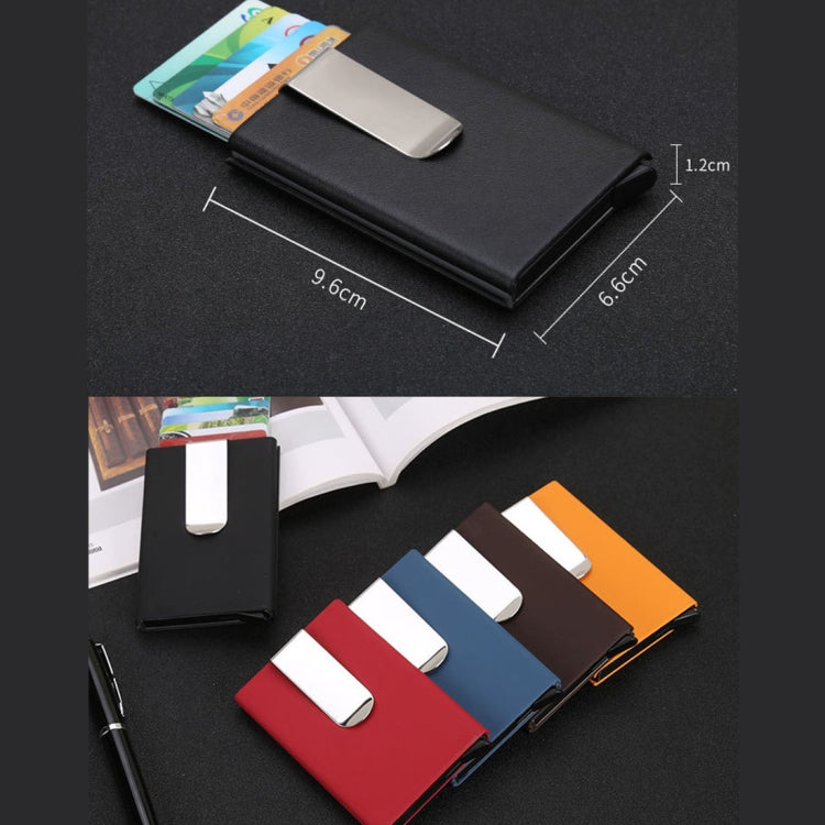 Frosted Antimagnetic สีทึบผู้ถือบัตรเครดิตกระเป๋าสตางค์คลิปเงินขนาด: 10 * 6.6 ซม, Black, Red