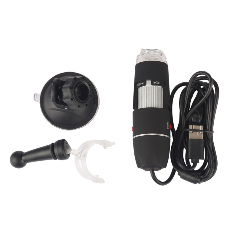 1600X แว่นขยาย HD 0.3MP เซ็นเซอร์รับภาพ 2 ใน 1 กล้องจุลทรรศน์ดิจิตอล USB พร้อม 8 LED และขาตั้งแบบมืออาชีพ, 1600X