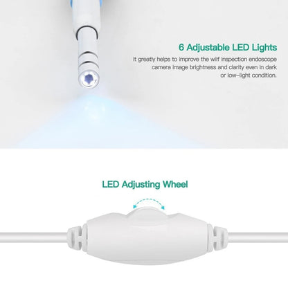 I95 3 ใน 1 USB การตรวจสอบขอบเขตหูกล้อง HD 0.3MP ภาพช้อนหูสำหรับโทรศัพท์ Android OTG และพีซีและ MacBook สายเคเบิลยาว 1.75 ม., 3 in 1 White  0.3MP