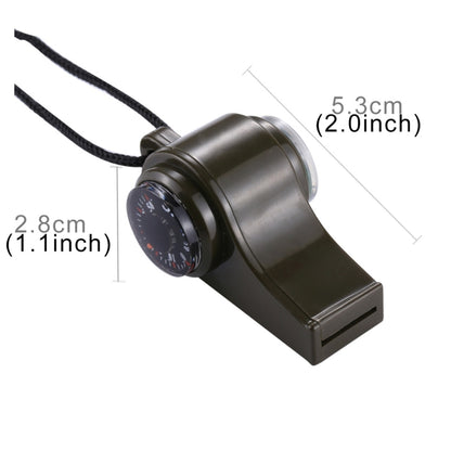 3 in 1 Outdoor Mini Multi-function แบบพกพามือถือนกหวีดช่วยชีวิตเข็มทิศเครื่องวัดอุณหภูมิ, H3-1