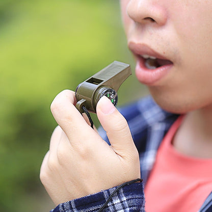 3 in 1 Outdoor Mini Multi-function แบบพกพามือถือนกหวีดช่วยชีวิตเข็มทิศเครื่องวัดอุณหภูมิ, H3-1