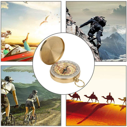 ทองเหลืองแบบพกพาพ็อกเก็ตแคมป์ปิ้งเดินป่า Golden Luminous เข็มทิศนำทางกิจกรรมกลางแจ้งชี้คู่มือ, G50
