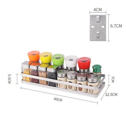 304 สแตนเลสติดผนังชั้นวางห้องครัวแขวนผู้ถือเครื่องปรุง, Seasoning Holder