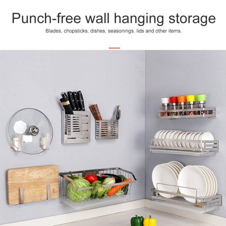 304 สแตนเลสติดผนังชั้นวางห้องครัวแขวนผู้ถือเครื่องปรุง, Seasoning Holder