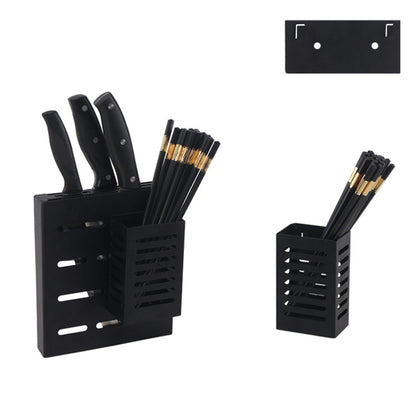 สแตนเลสติดผนังชั้นวางห้องครัวแขวน Kinfe ตะเกียบผู้ถือกระป๋อง, Kinfe Chopsticks Canister Holder