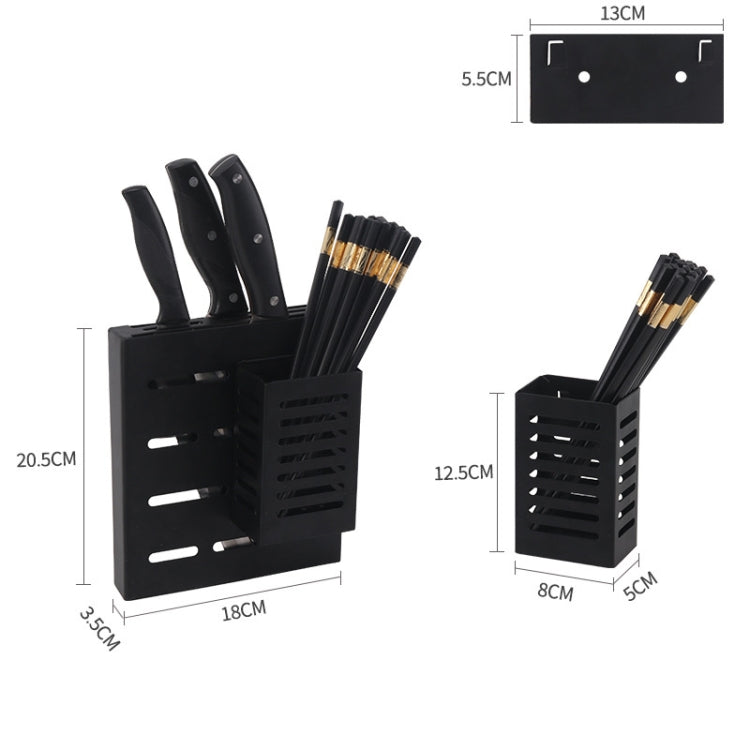 สแตนเลสติดผนังชั้นวางห้องครัวแขวน Kinfe ตะเกียบผู้ถือกระป๋อง, Kinfe Chopsticks Canister Holder