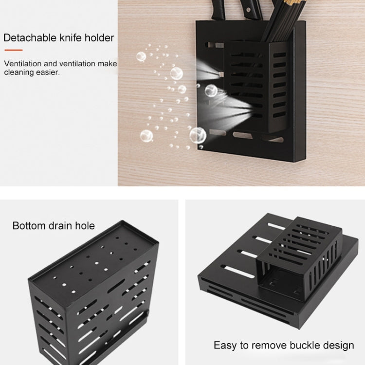 สแตนเลสติดผนังชั้นวางห้องครัวแขวน Kinfe ตะเกียบผู้ถือกระป๋อง, Kinfe Chopsticks Canister Holder