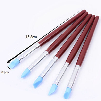 5 ชิ้นปลายยางยืดหยุ่นเซรามิค Clay Indentation เครื่องมือ Clay Sculpting Shaper, XPC-3203