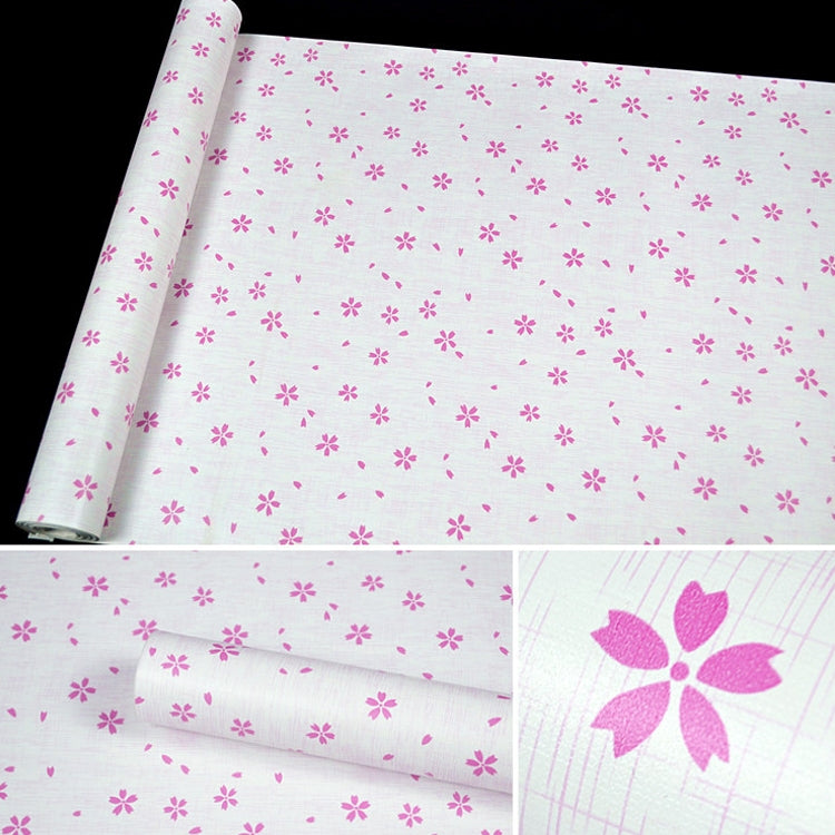 ผง Cherry Blossom Creative 3D อิฐหินตกแต่งวอลล์เปเปอร์สติ๊กเกอร์ห้องนอนห้องนั่งเล่นผนังวอลล์เปเปอร์กันน้ำม้วนขนาด: 45 x 1000 ซม., Powder cherry blossom