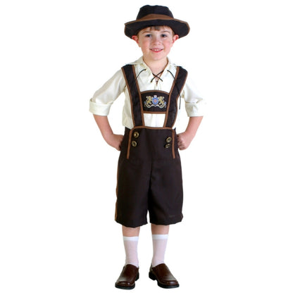 เครื่องแต่งกายฮาโลวีนเด็กเครื่องแต่งกายเบียร์ Oktoberfest เหมาะกับคอสเพลย์สไตล์อังกฤษ, ขนาด: XL, รอบเอว: 80 ซม., ความยาวชุด: 62 ซม., กางเกงขายาว: 49 ซม., ความสูงที่แนะนำ: 145-160 ซม., Size: XL Children