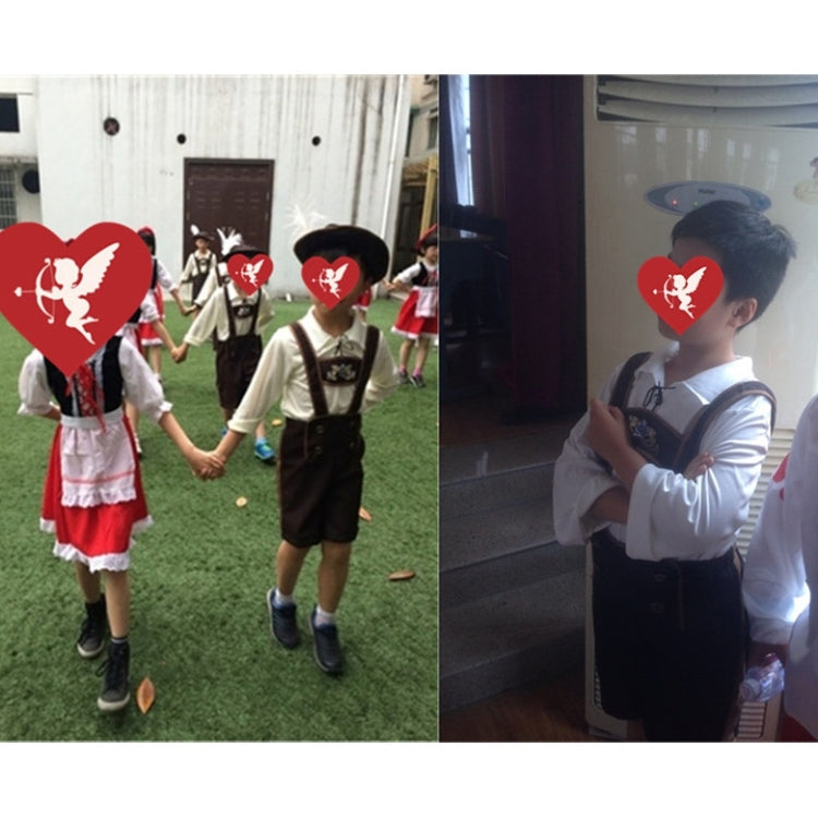 เครื่องแต่งกายฮาโลวีนเด็กเครื่องแต่งกายเบียร์ Oktoberfest เหมาะกับคอสเพลย์สไตล์อังกฤษ, ขนาด: XL, รอบเอว: 80 ซม., ความยาวชุด: 62 ซม., กางเกงขายาว: 49 ซม., ความสูงที่แนะนำ: 145-160 ซม., Size: XL Children