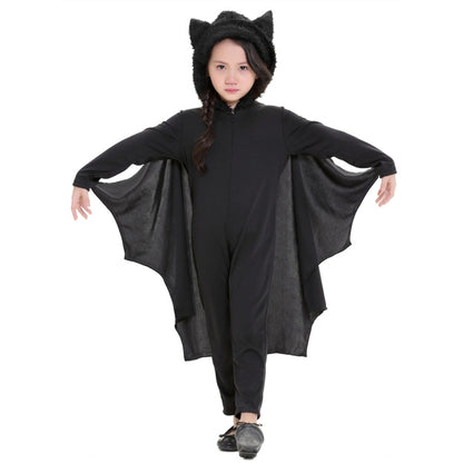 ฮาโลวีนเครื่องแต่งกายเด็ก Jumpsuit ค้างคาวสไตล์คอสเพลย์เครื่องแต่งกายชุดสูทขนาด: S,ความสูงที่แนะนำ: 105-115 ซม, Size: S Children