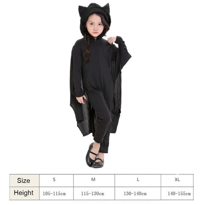 ฮาโลวีนเครื่องแต่งกายเด็ก Jumpsuit ค้างคาวสไตล์คอสเพลย์เครื่องแต่งกายชุดสูทขนาด: S,ความสูงที่แนะนำ: 105-115 ซม, Size: S Children