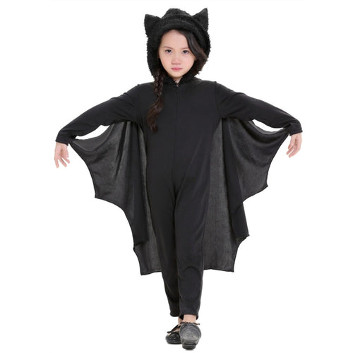 ฮาโลวีนเครื่องแต่งกายเด็ก Jumpsuit ค้างคาวสไตล์คอสเพลย์เครื่องแต่งกายชุดสูทขนาด: M ความสูงที่แนะนำ: 115-130 ซม, Size: M Children