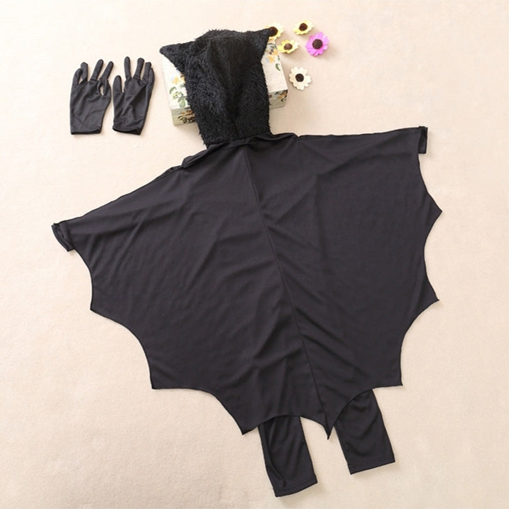 ฮาโลวีนเครื่องแต่งกายเด็ก Jumpsuit ค้างคาวสไตล์คอสเพลย์เครื่องแต่งกายชุดสูทขนาด: L ความสูงที่แนะนำ: 130-140 ซม, Size: L Children