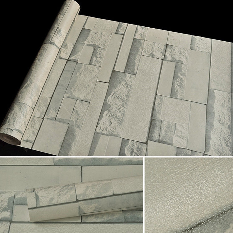 Qingyun Stone Creative 3D หินอิฐตกแต่งสติ๊กเกอร์วอลเปเปอร์ห้องนอนห้องนั่งเล่นผนังวอลล์เปเปอร์กันน้ำม้วนขนาด: 45 x 1000 ซม., Qingyun Stone