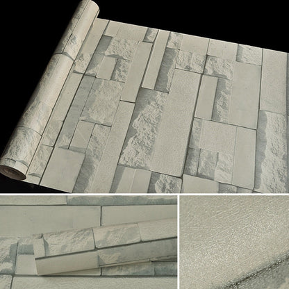 Qingyun Stone Creative 3D หินอิฐตกแต่งสติ๊กเกอร์วอลเปเปอร์ห้องนอนห้องนั่งเล่นผนังวอลล์เปเปอร์กันน้ำม้วนขนาด: 45 x 1000 ซม., Qingyun Stone