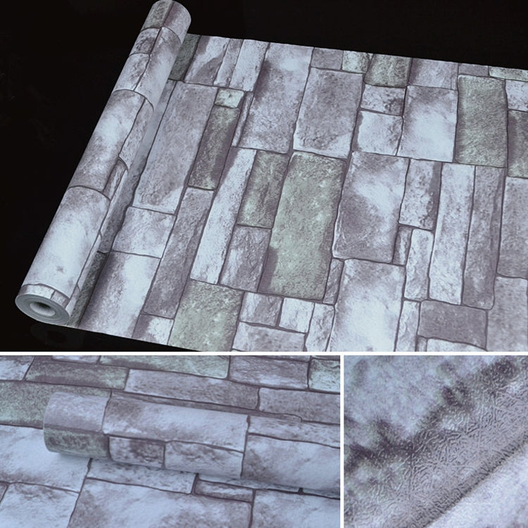 Qingshi Creative 3D อิฐหินตกแต่งสติ๊กเกอร์วอลเปเปอร์ห้องนอนห้องนั่งเล่นผนังวอลล์เปเปอร์กันน้ำม้วนขนาด: 45 x 1000 ซม., Qingshi