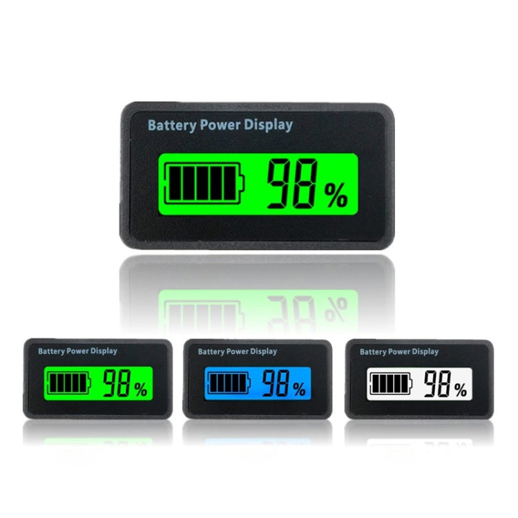 H5 12V-48V แบตเตอรี่ตะกั่วกรดเครื่องทดสอบแรงดันไฟฟ้าเปอร์เซ็นต์เครื่องวัดโวลต์มิเตอร์แบตเตอรี่ลิเธียมสถานะ Monitor, 12V-48V Blue Light, 12V-48V Green Light, 12V-48V White Light