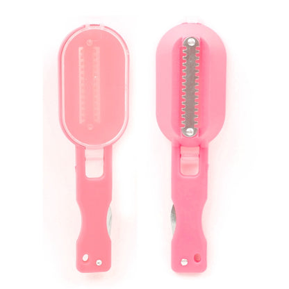 2 PCS Kitchen Essential เครื่องขูดปลาเกล็ดปลามีดไสพร้อมฝาปิด, 20x5.2cm Pink, 20x5.2cm Green, 20x5.2cm Blue