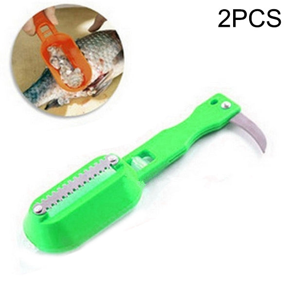 2 PCS Kitchen Essential เครื่องขูดปลาเกล็ดปลามีดไสพร้อมฝาปิด, 20x5.2cm Pink, 20x5.2cm Green, 20x5.2cm Blue