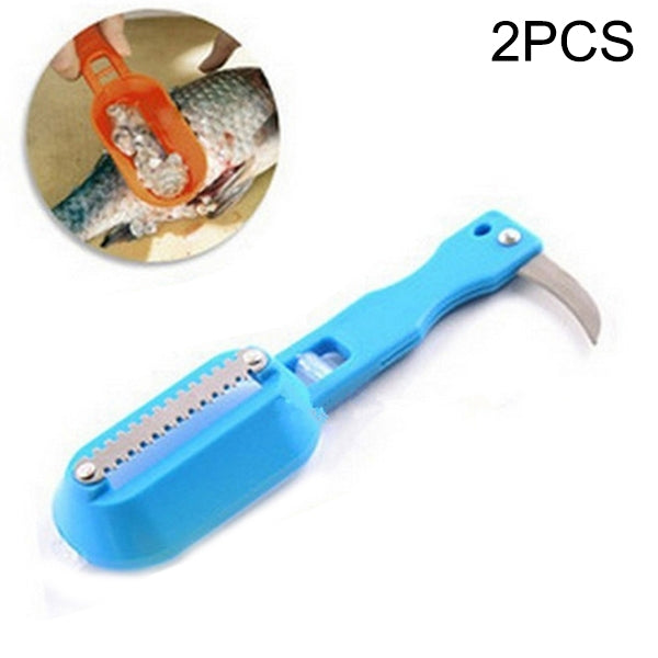 2 PCS Kitchen Essential เครื่องขูดปลาเกล็ดปลามีดไสพร้อมฝาปิด, 20x5.2cm Pink, 20x5.2cm Green, 20x5.2cm Blue